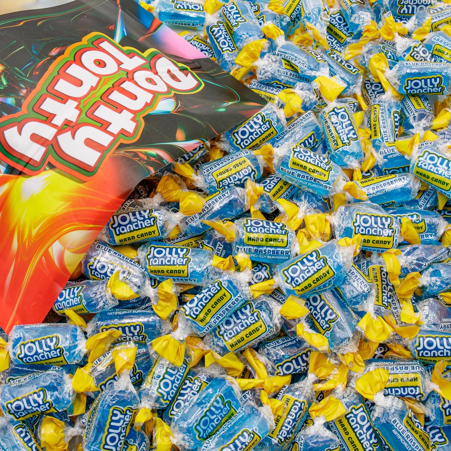 BLUE RASPBERRY Hard Candy Original Flavor 2 lb - Bulk Assorted Twists Display Bag, Individually Wrapped (148 Pieces)