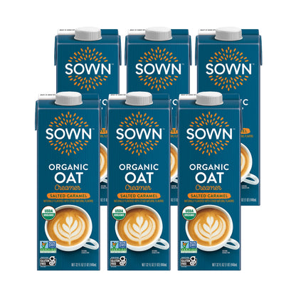 SOWN Organic Oat Creamer Salted Caramel - Barista Oat Milk Non Dairy Coffee Creamer - Plant Based, Dairy-Free, Vegan, Gluten-Fre