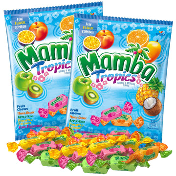 Needzo Mamba Candy Tropics Gift Set Assorted Flavored Fruit Chews, Individually Wrapped Chewy Candies Mixed Flavors Assortment B
