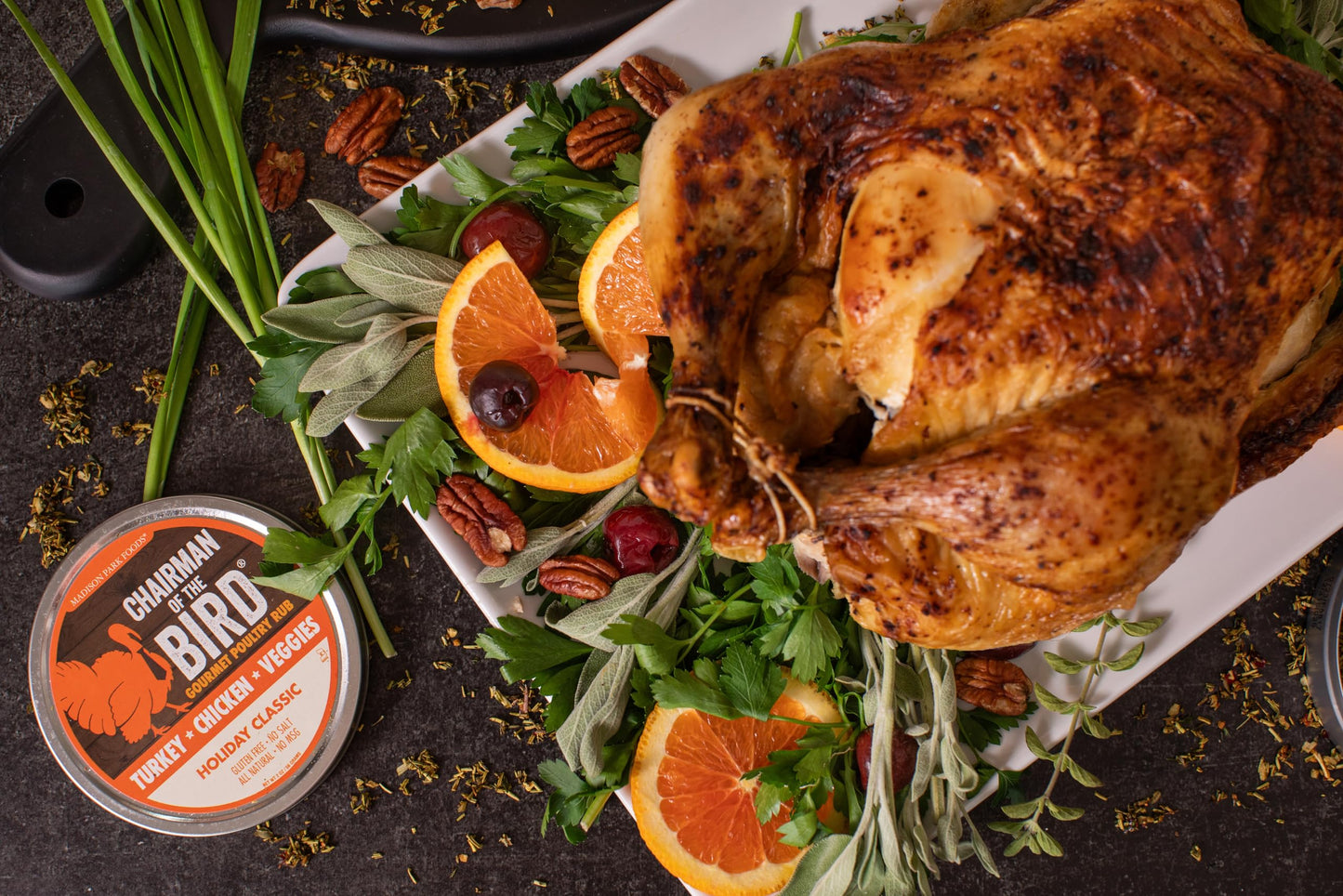 Madison Park Foods Turkey Rub Seasoning - Citrus-Herb Spice Blend, 2oz, Gluten-Free, No Salt