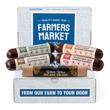 Farmers Market  Gluten Free  Keto  Paleo  Low Sodium  Zero Sugar  Summer Sausage Gift Set  Genoa Salami  Deli Meat  5Oz 5-Pack Variety