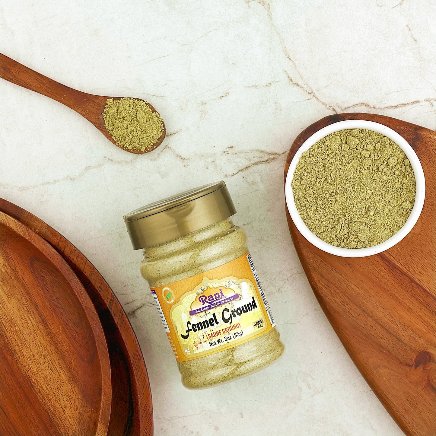 Rani Fennel Ground Powder Spice - All Natural, Gluten Friendly, NON-GMO, Vegan, 3oz (85g) PET Jar - Indian Origin