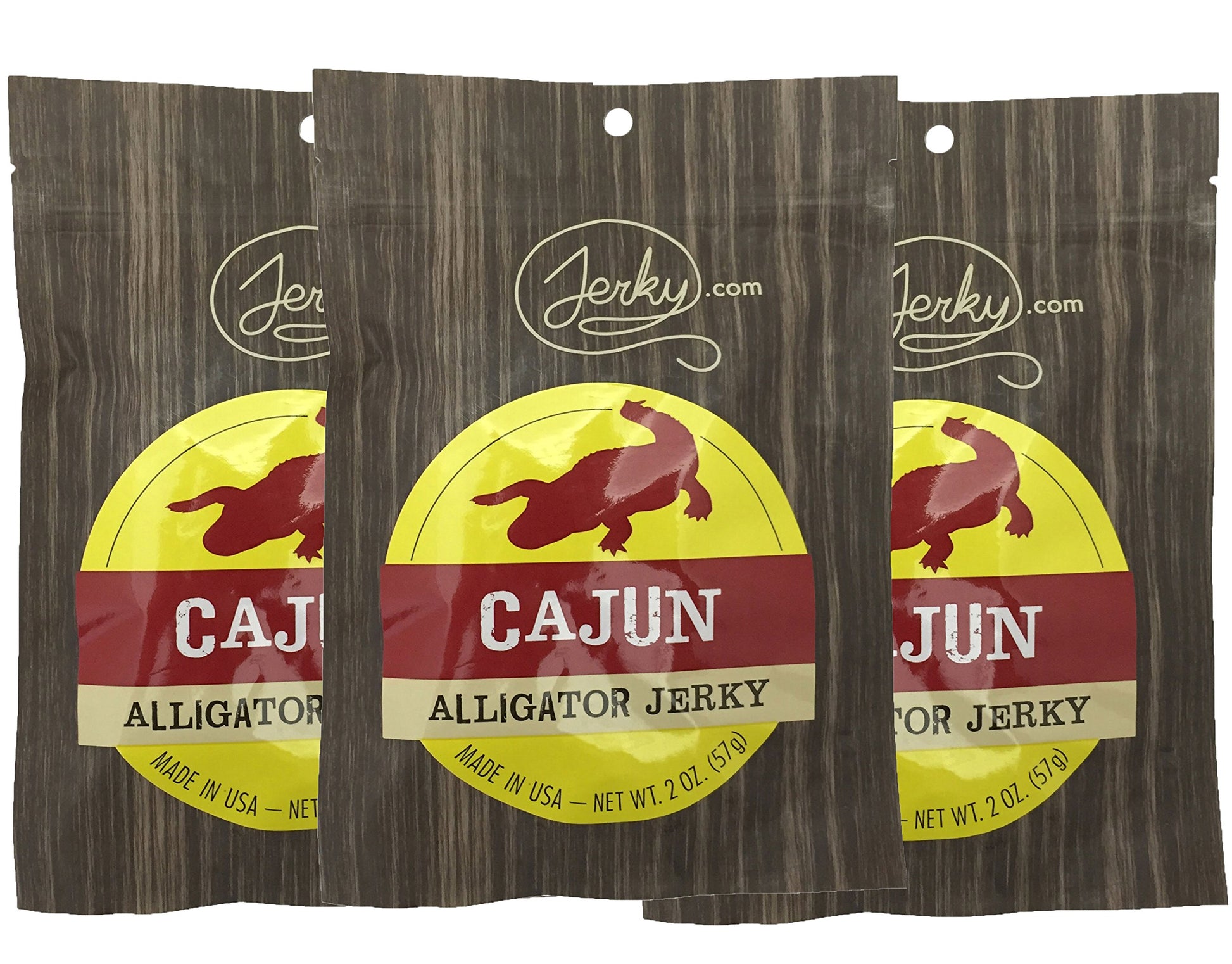Jerky.Com Exotic Cajun Alligator Jerky - Wild Game Meat Snacks, Exotic Snacks, High-Protein, All-Natural, No Added Preservatives