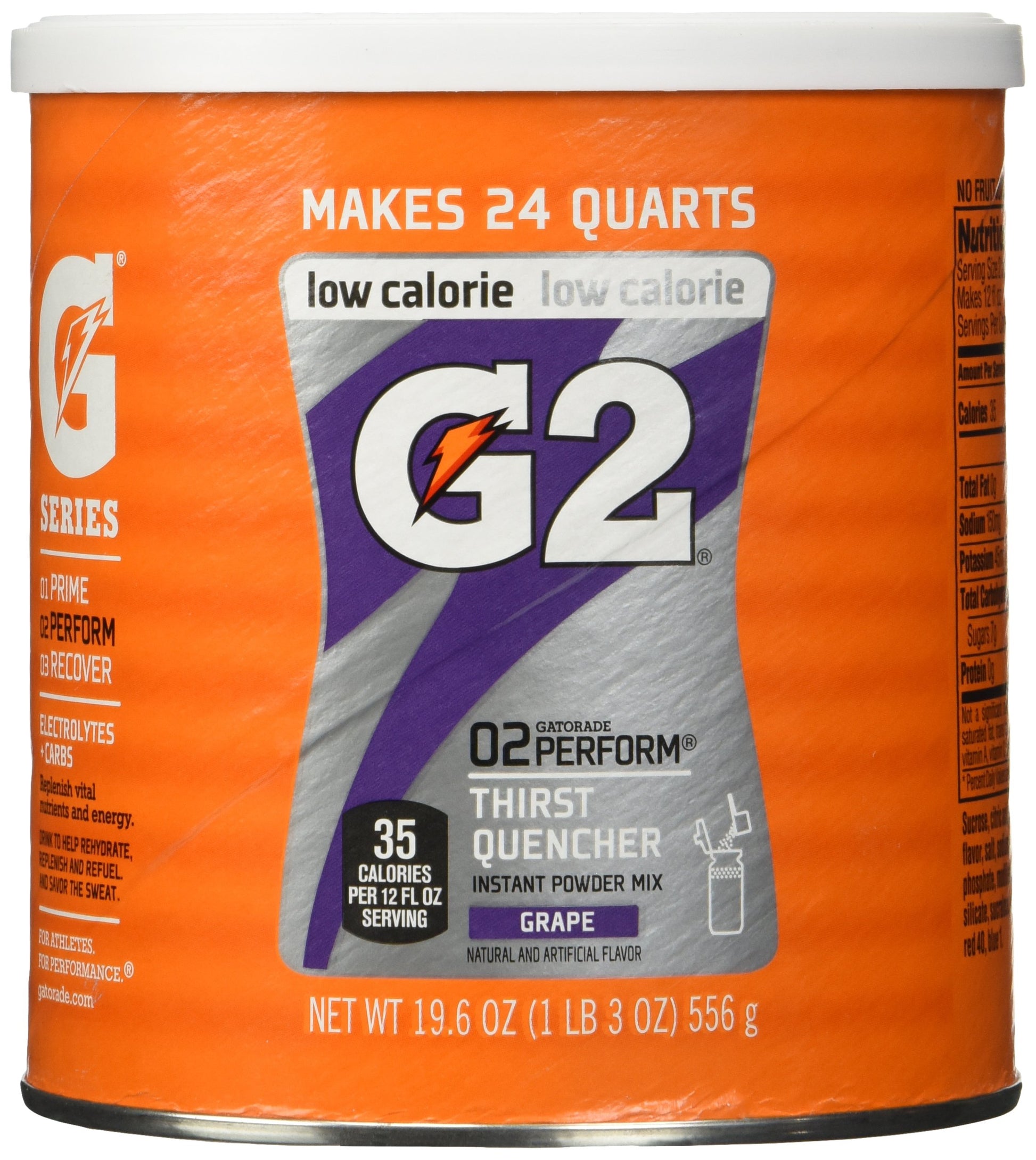 Gatorade G2 Powder Drink Mix, Grape Flavor, 19.4 Oz, Thirst Quencher, 1.21 lb Pack