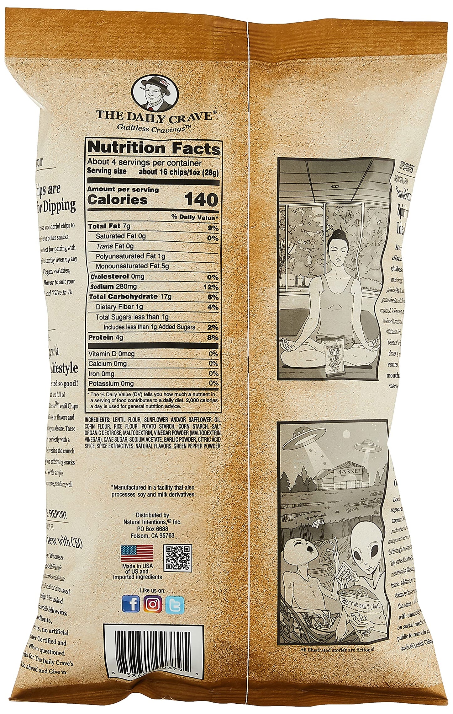 The Daily Crave Chip Lentil Spicy Srirach 5Oz