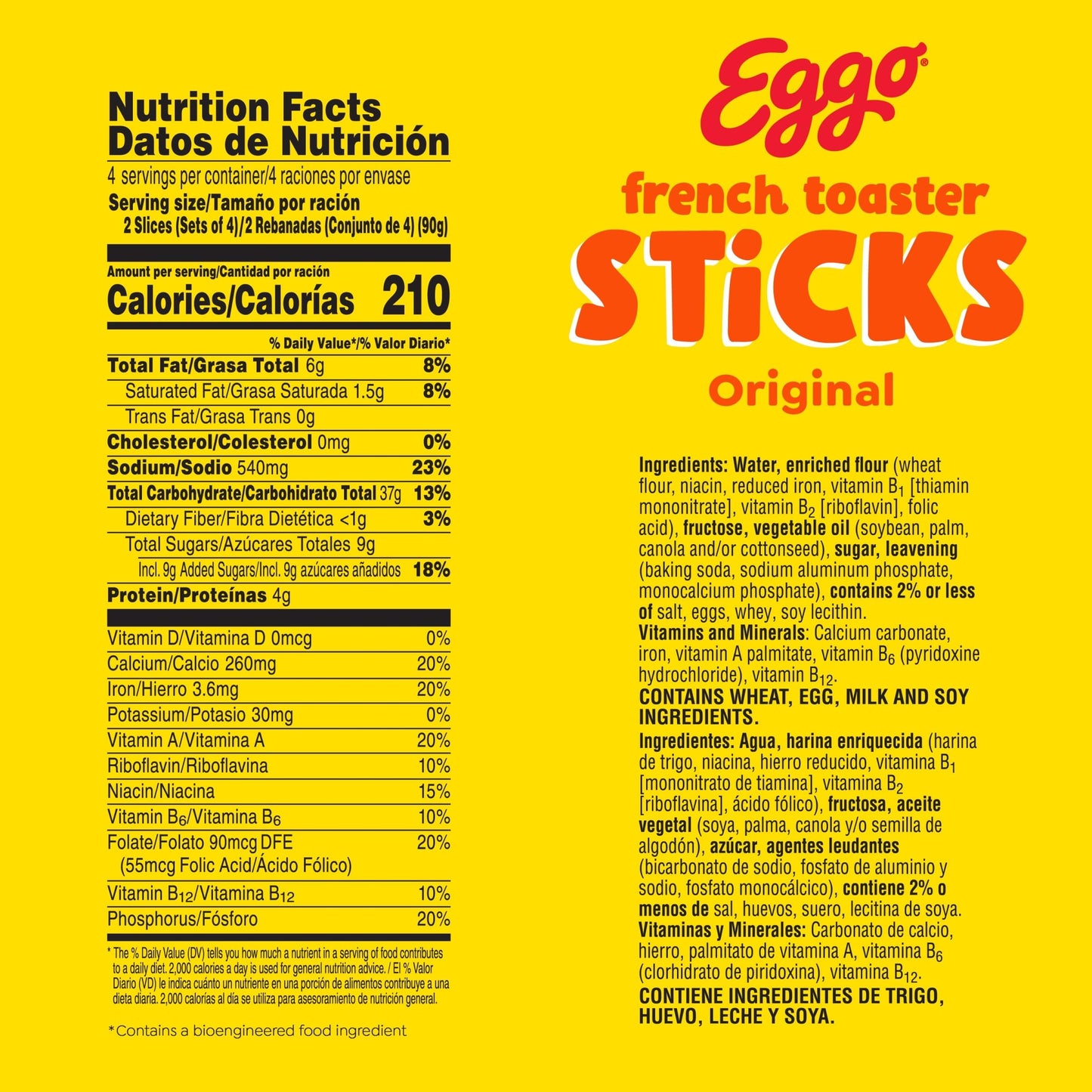 Eggo Frozen French Toaster Sticks, Frozen Breakfast, Breakfast Food, Original, 12.7oz Box (32 Sticks)