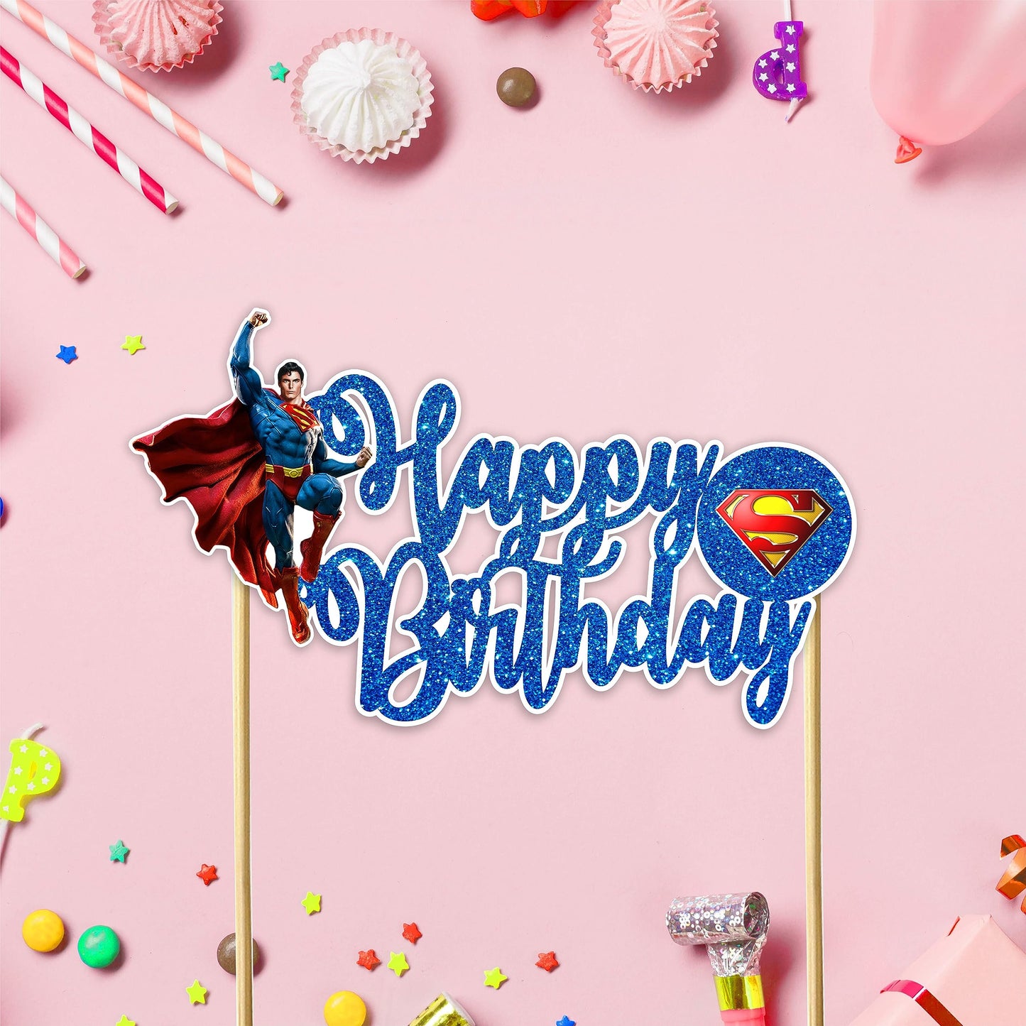 Seyal Suprman Happy Birthday Cake Topper
