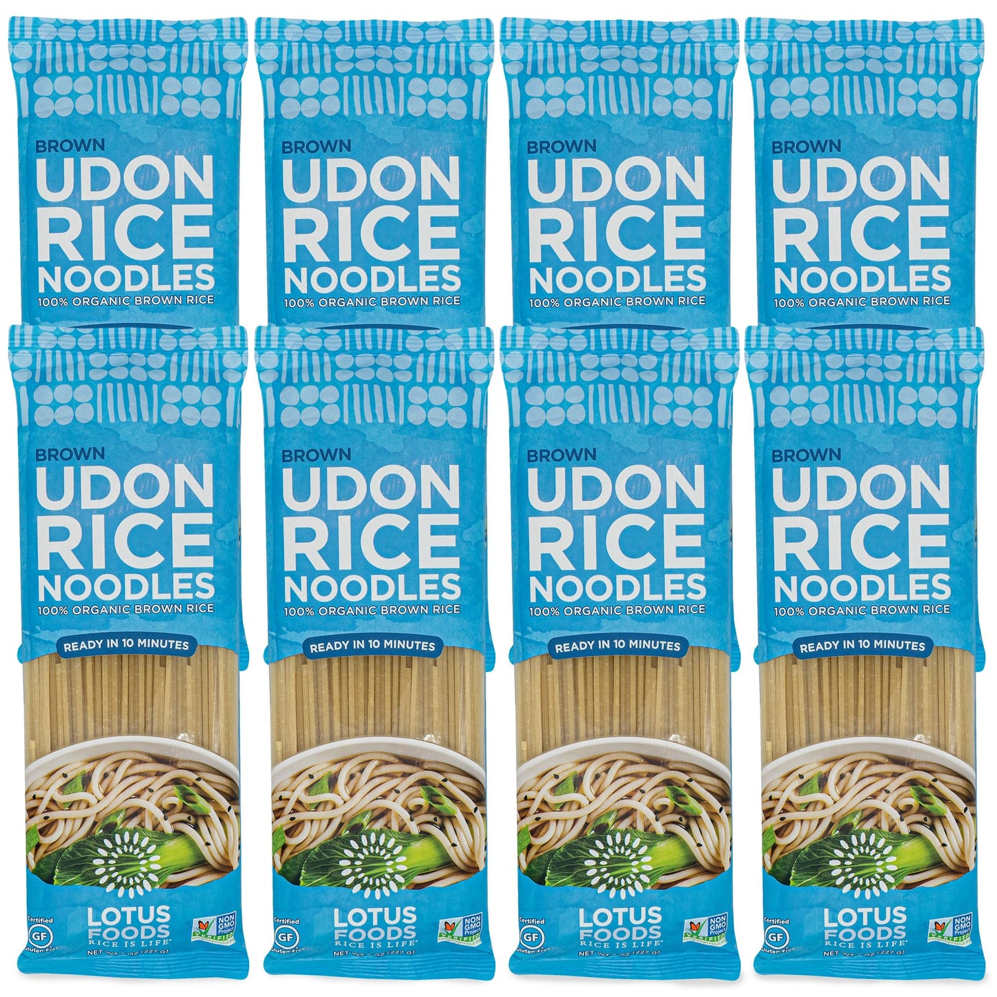 Lotus Foods Organic Brown Udon Rice Noodles - Gluten Free Udon Noodles, Organic Brown Rice Noodles, Vegan Asian Style Noodles, W