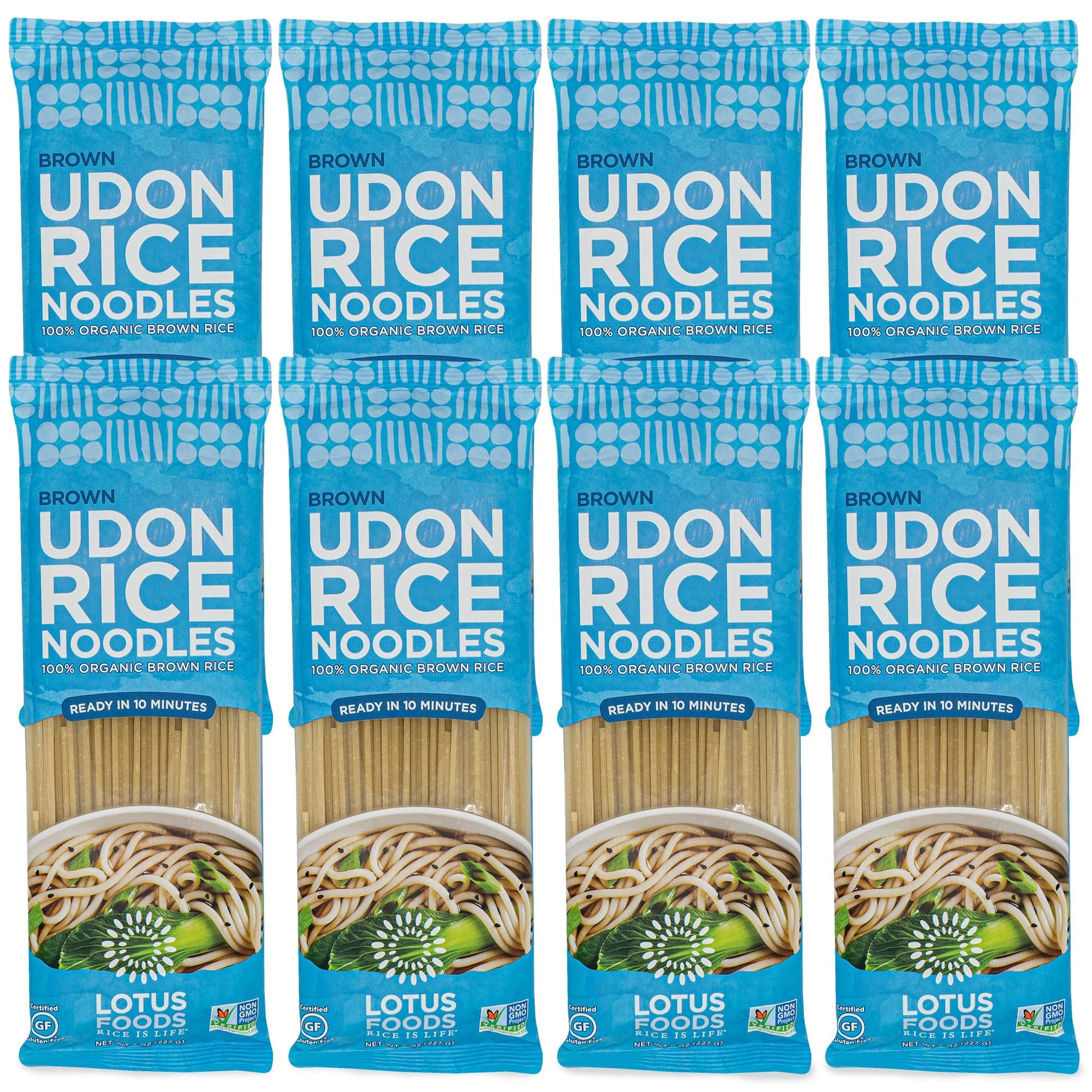 Lotus Foods Organic Brown Udon Rice Noodles - Gluten Free Udon Noodles, Organic Brown Rice Noodles, Vegan Asian Style Noodles, W