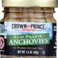 Crown Prince Natural Flat Fillets Anchovies In Pure Olive Oil, Non GMO, 1.5 Ounce (Pack Of 1)