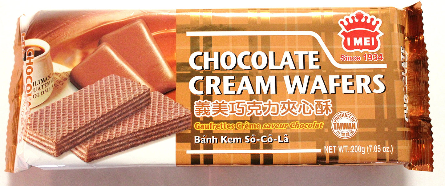 I Mei Cream Wafers Chocolate Flavor, 7.05 Oz (Pack of 4)