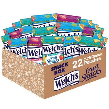 Welch'S Fruit Snacks, Variety Pack With Mixed Fruit, Island Fruits & Berries 'N Cherries, Gluten Free, 2.25 Oz Bags (Pack Of 22)