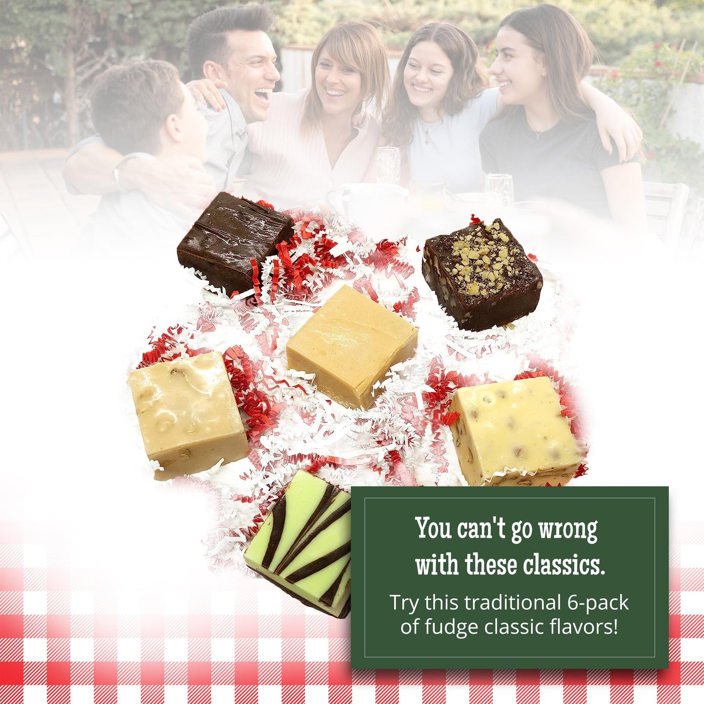 Valley Fudge Assorted Gift Box, Classic Flavors, 6 Pieces, 1.5 lbs, Individually Wrapped Gourmet Candy