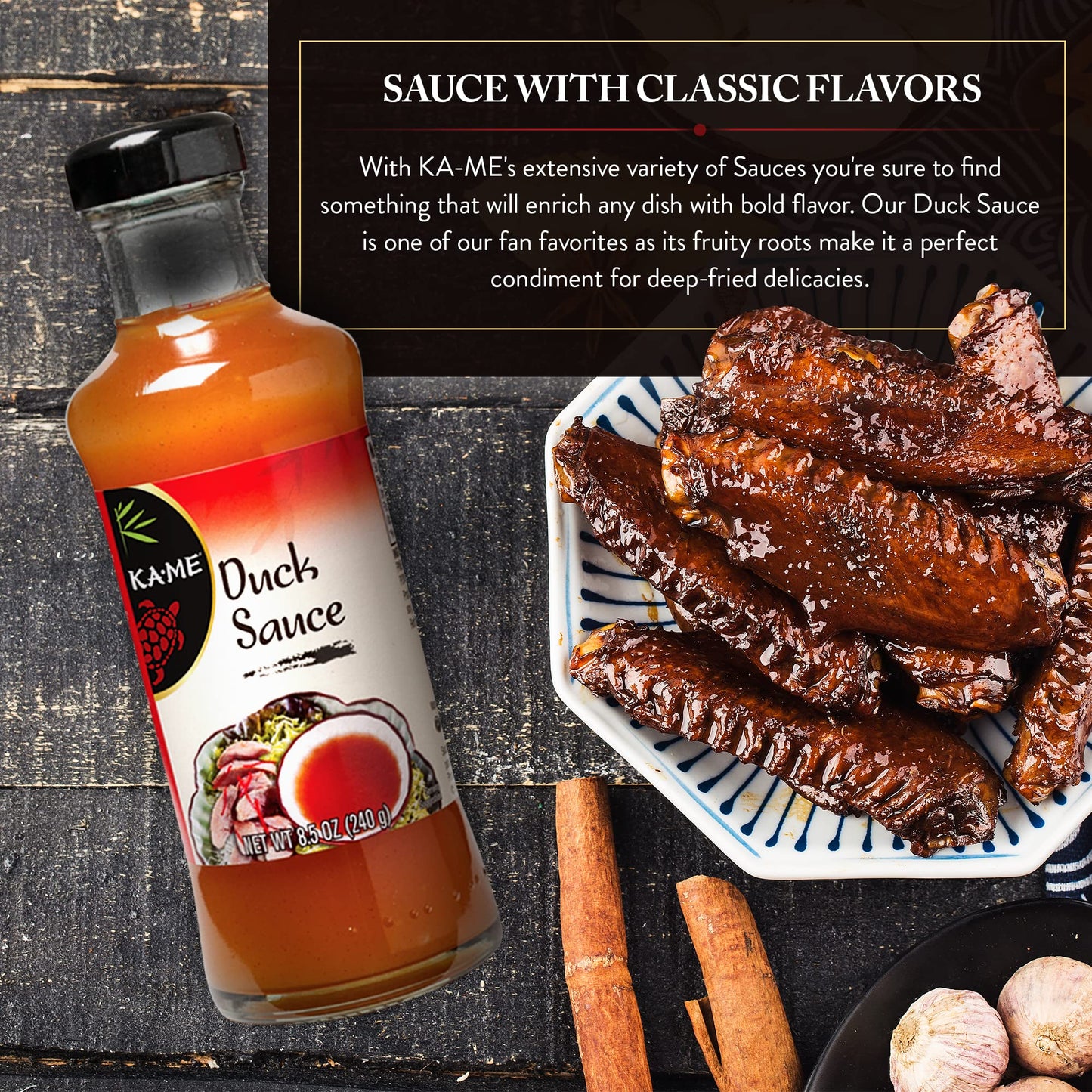 Ka-Me Duck Sauce 8.5 Oz (Pack Of 3), Asian Ingredients And Flavors, No Preservatives/Msg, For Marinade, Dipping & Cooking Bbq, M