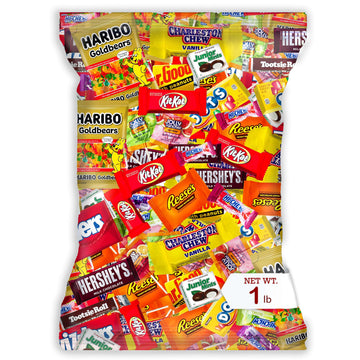 Individually Wrapped Mini Candy & Chocolate Mix - 1 lb Bulk Easter Candy Assortment - Easter Basket Stuffers, Pinata Stuffer Can