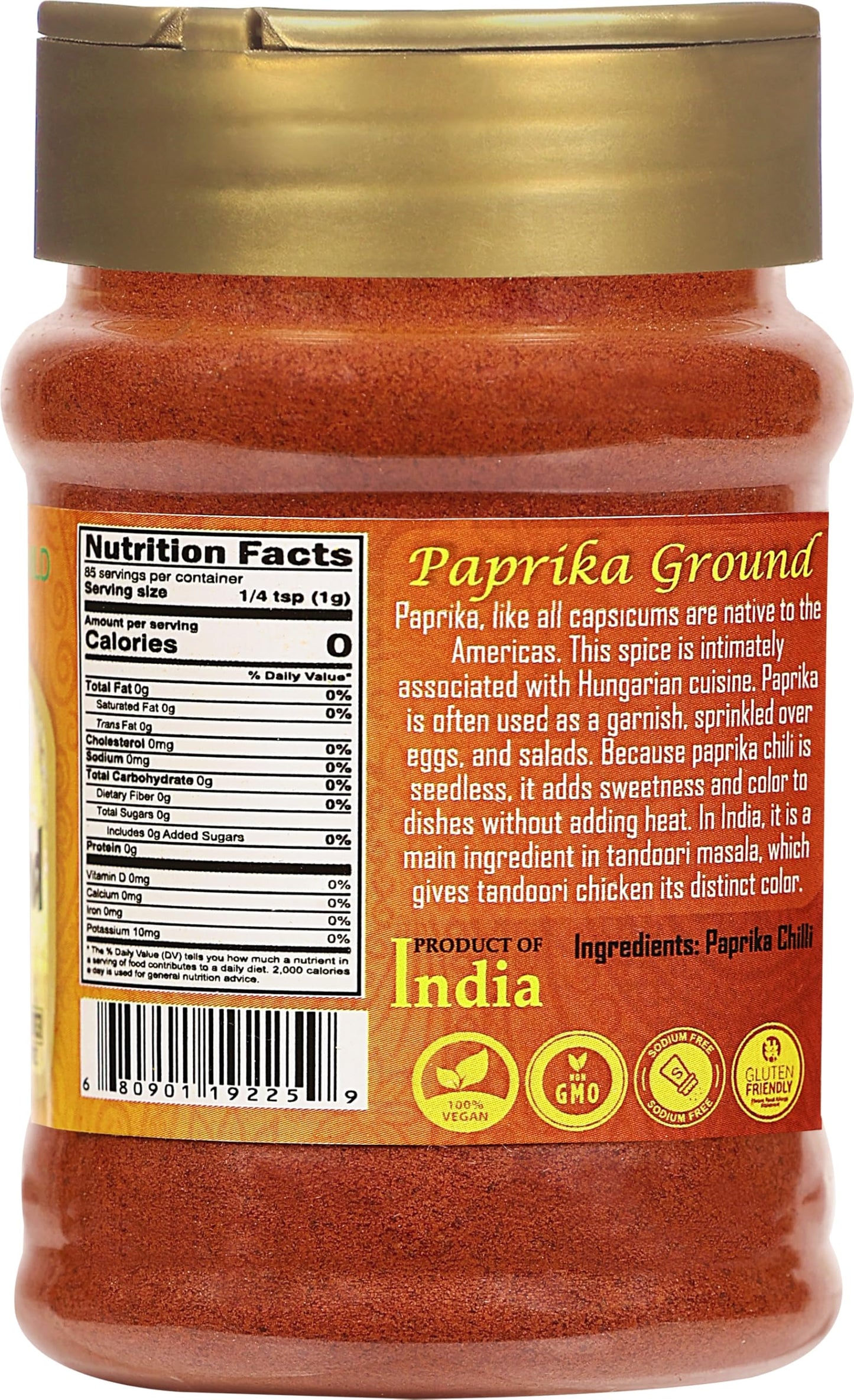 Rani Paprika (Deggi Mirch, Low Heat) Spice Powder, Ground 3Oz (85G) Pet Jar ~ All Natural, Salt-Free | Vegan | No Colors | Gluten Friendly | Non-Gmo | Indian Origin