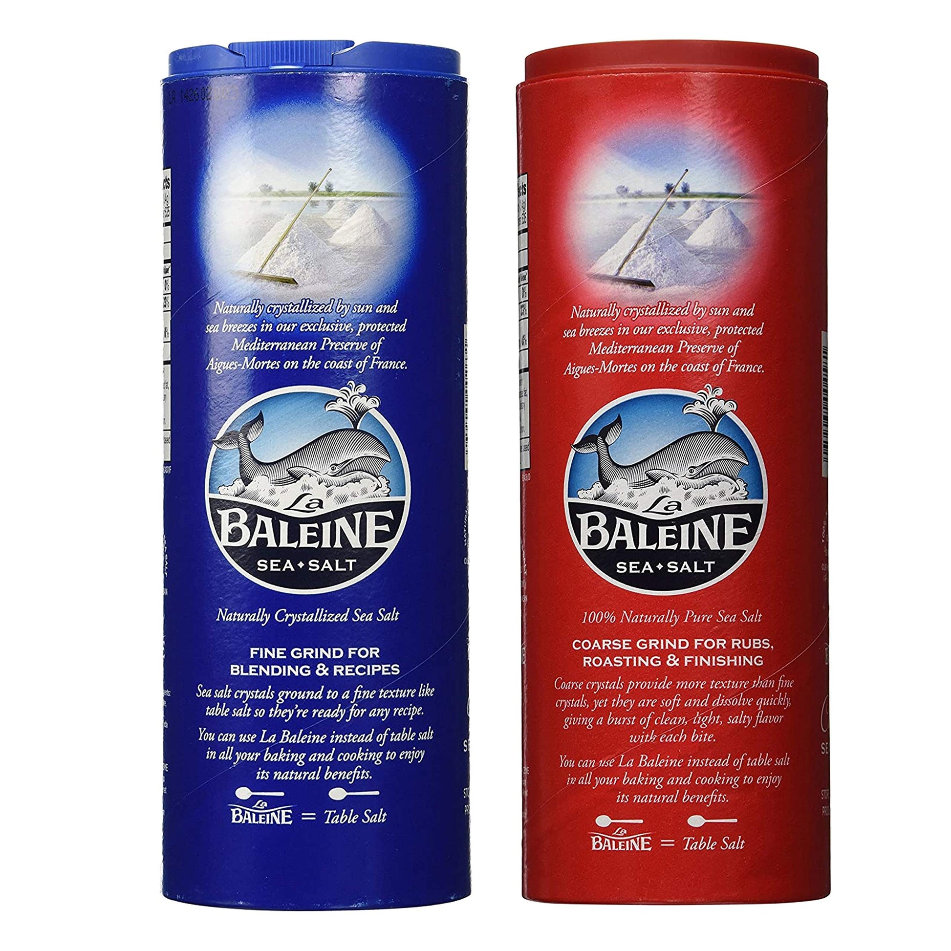 La Baleine Sea Salt 2 Pack Bundle - Fine & Coarse, 31.8 cm Size