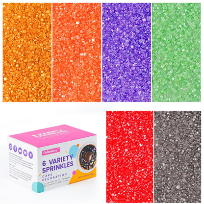 Halloween Sanding Sugar, Sprinkles For Cake Decorating, Cupcake, Cookies, Ice Cream Topper, Edible Sugar Sprinkles Sparkly Sugar
