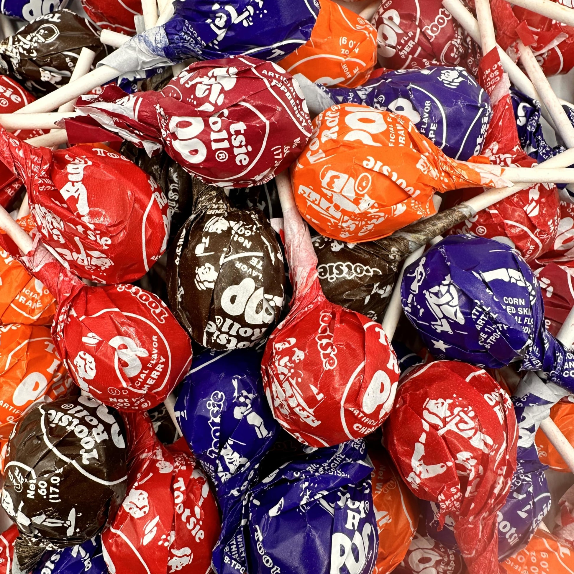 Tootsie Roll Pops - Candy Fruit Flavors With Chocolate Tootsie Roll Center - 1 Pound Bulk Bag - Assorted Individually Wrapped Lo