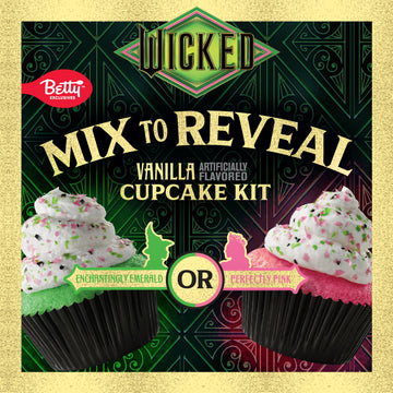 Betty Crocker Wicked Cupcake Kit, Color Changing Baking Kit, Vanilla Flavored, Makes 12 Cupcakes, 11.4 Oz