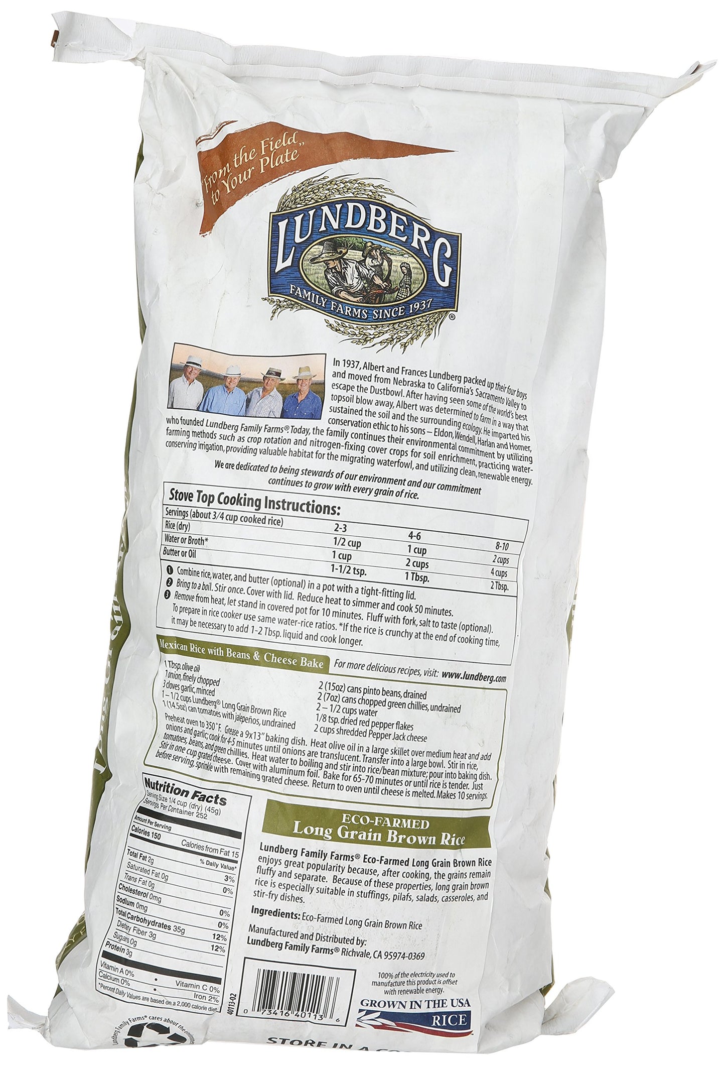 Lundberg Family Farms Brown Rice, 400 Ounce (Pack of 1)