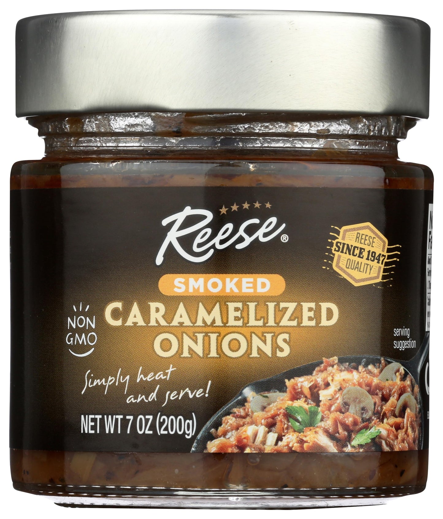 Reese Smoked Caramelized Onions - 7 Ounces - Pack of 1 - Sweet and Savory Flavor