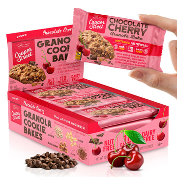 Cooper Street Granola Bakes - Chewy Breakfast Granola Bars With Chia, Flax, Buckwheat And Oats In Delicious Chocolate Cherry Fla
