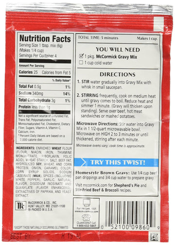 Mccormick Brown Gravy Mix, 0.87 Ounce (Pack Of 3)