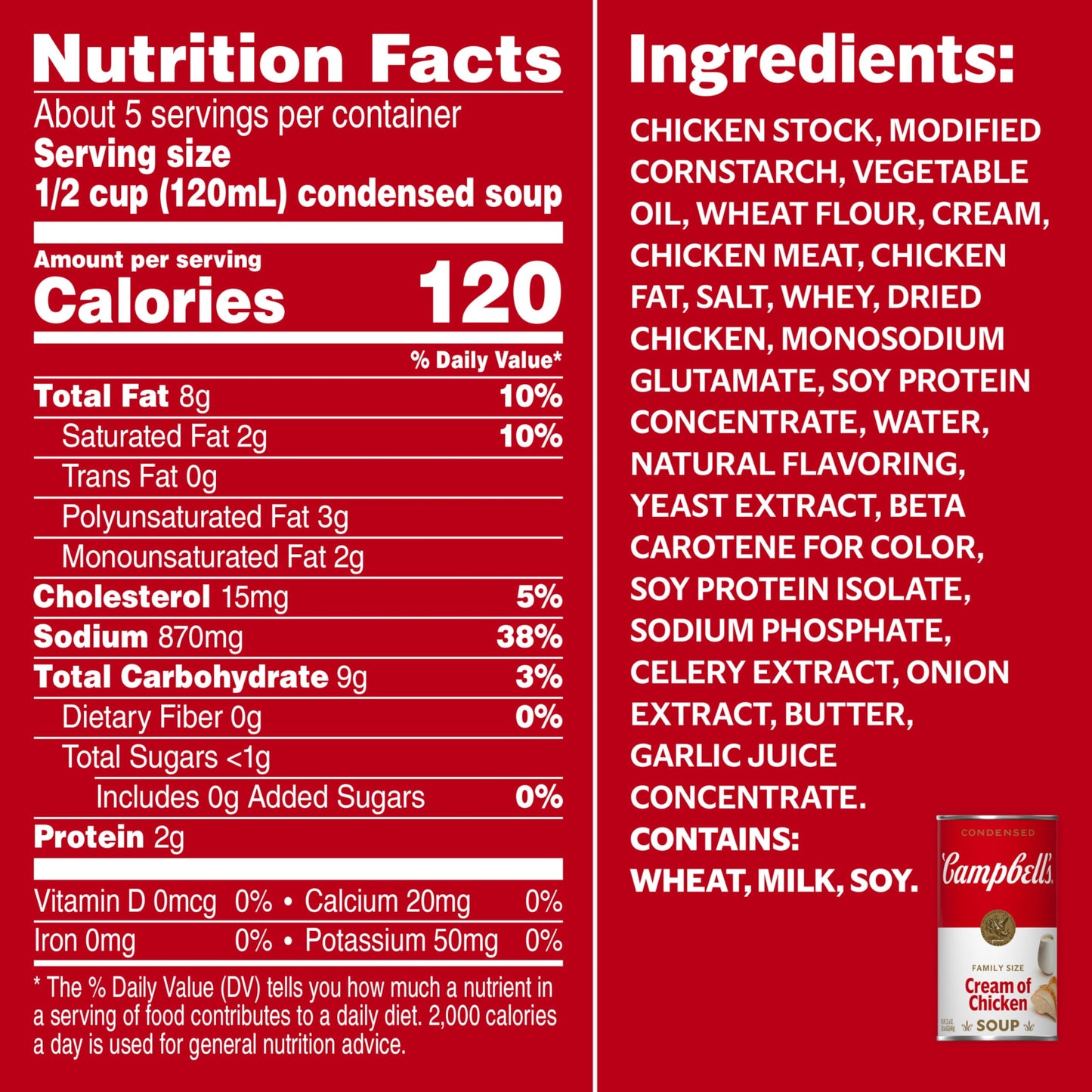 Campbell'S Condensed Cream Of Chicken Soup, Family Size 22.6 Ounce Can (Pack Of 12)