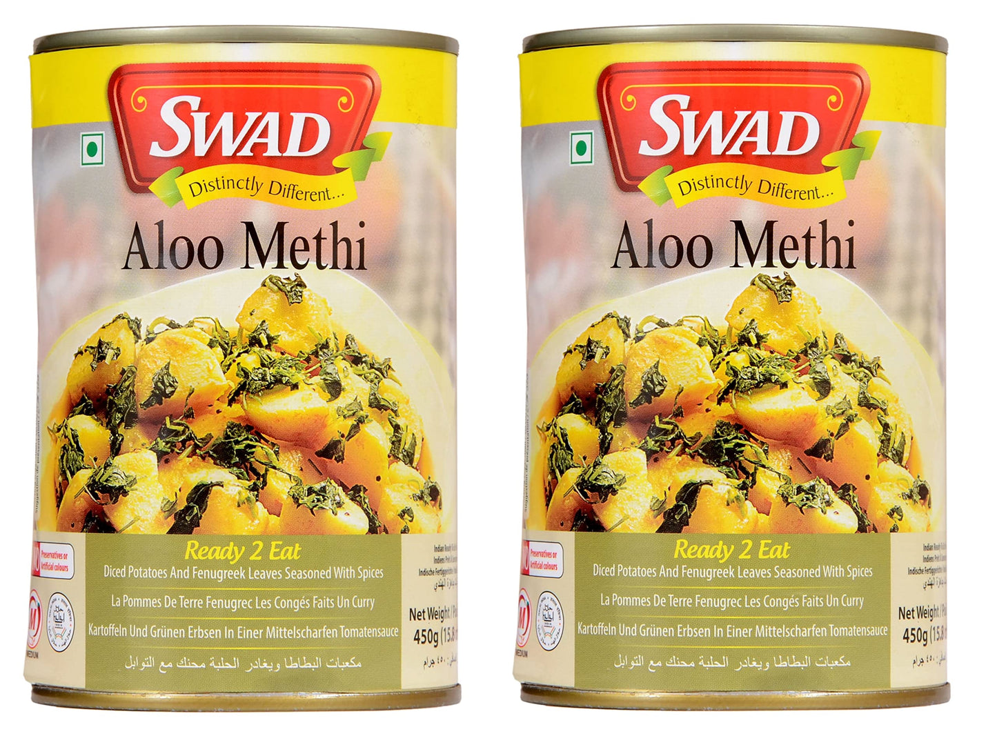 Swad Ready To Eat Aloo Methi Instant Mix Vegetarian Heat & Eat With No Added Preservative - 450 Grams (Pack Of 2)