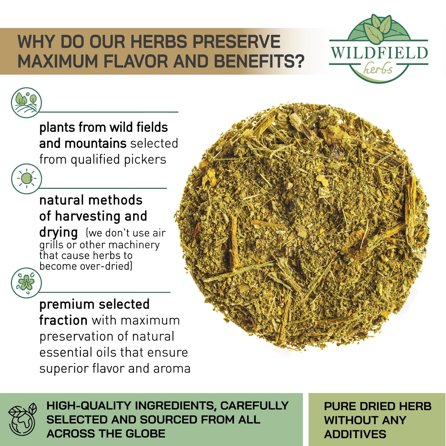 WILDFIELD HERBS Dried Mistletoe Herb Tea - 1.8 oz (50g) Herbal Tea Muerdago