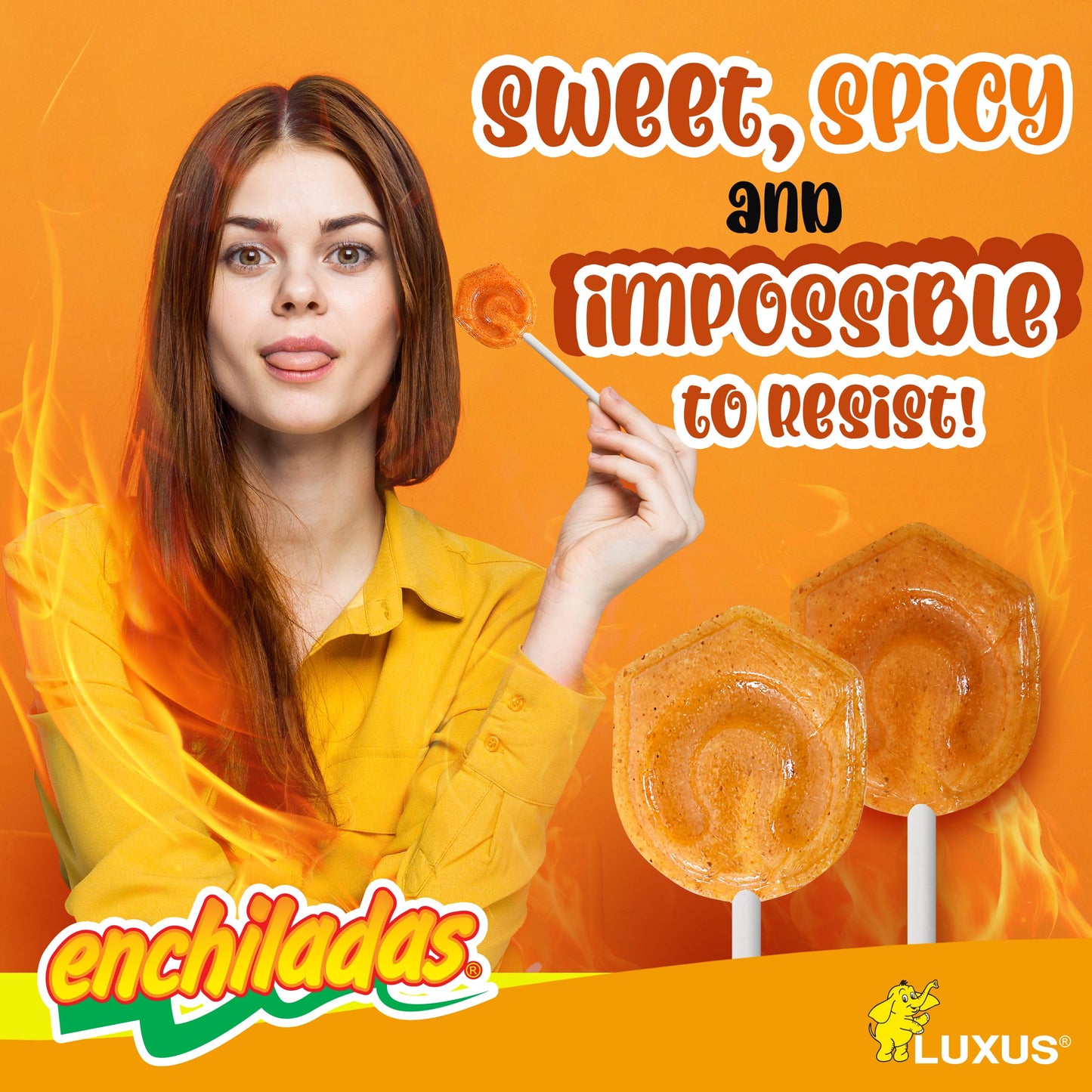 Enchiladas Luxus 50 ct - Athentic Spicy Mexican Candy Chili Mango & Pineapple Flavor - Dulces Mexicanos Picantes para Piatas, Fi