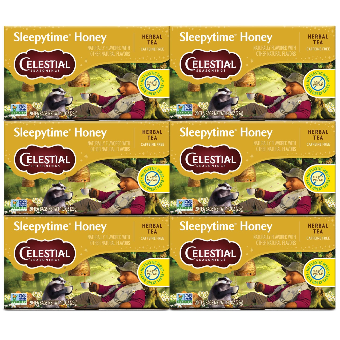 Celestial Seasonings Sleepytime Herbal Tea, Caffeine Free, 20 Bags, Pack of 6