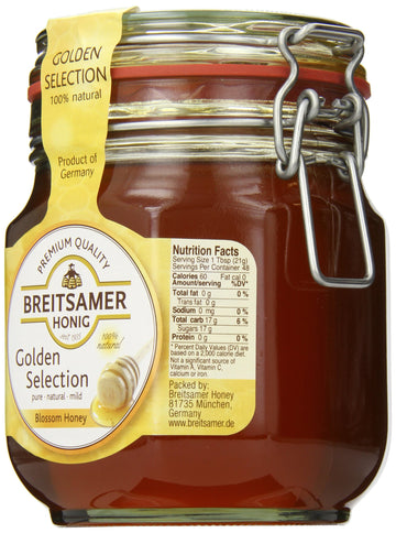 Breitsamer Golden Selection Honey Flip-Top Jar, 35.2 Ounce