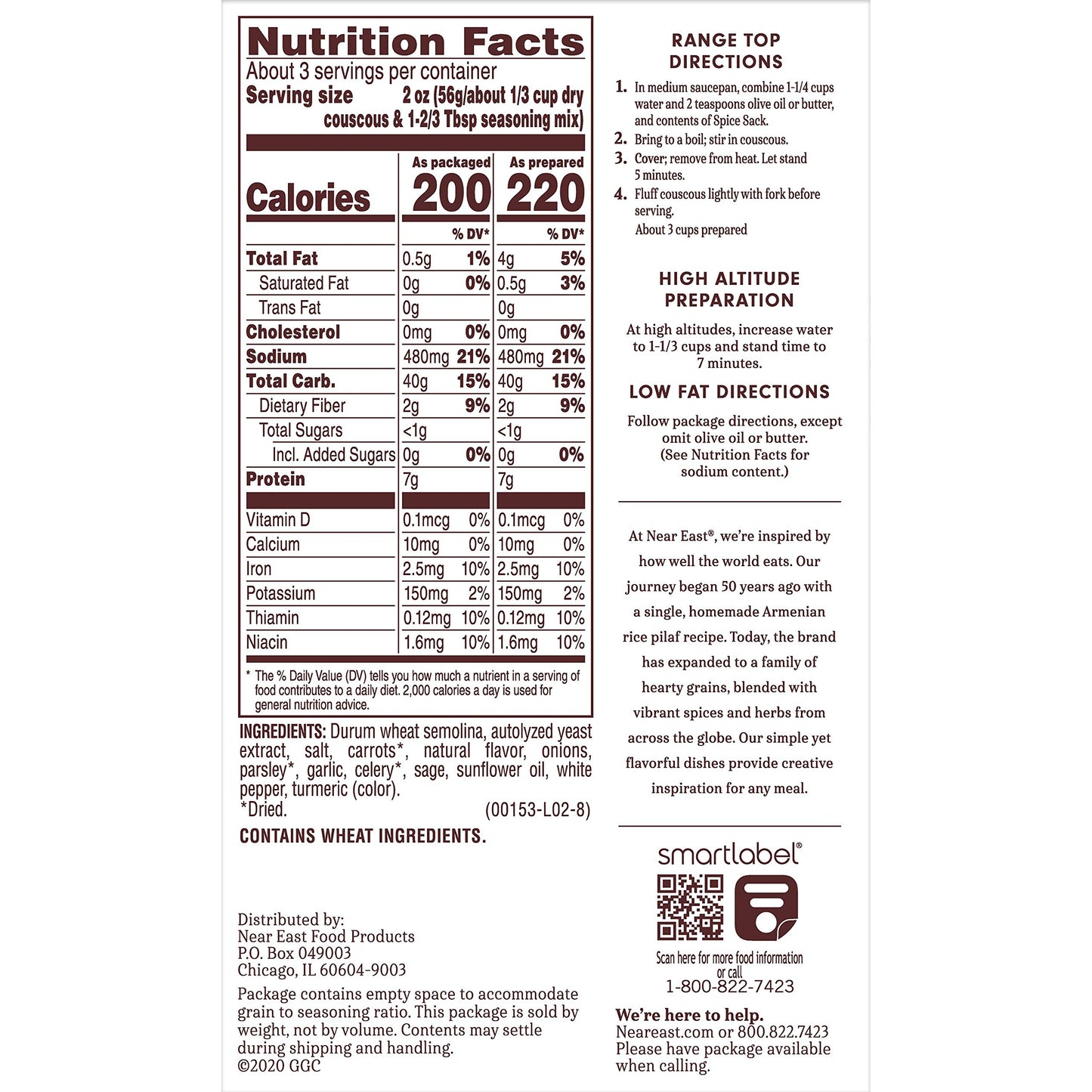 Near East Couscous Mix, Herbed Chicken, 5.7Oz Box