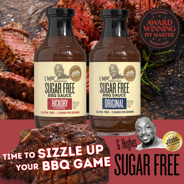 G Hughes Sugar Free BBQ Sauces Pack of 2 - Hickory & Original, Gluten Free, 18 oz
