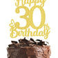 30 Birthday Cake Toppers-Gold Glitter, Thirty Cake Topper, 30 Cake Topper, 30Th Birthday Decorations,30Th Birthday Cake Topper,