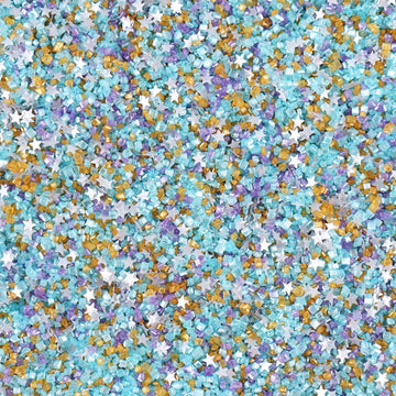 Sanding Sugar Edible Silver Glitter Stars Mix, Edible Blue&Purple Sugar Sprinkles For Cake Decorating, Sparkling Edible Sanding