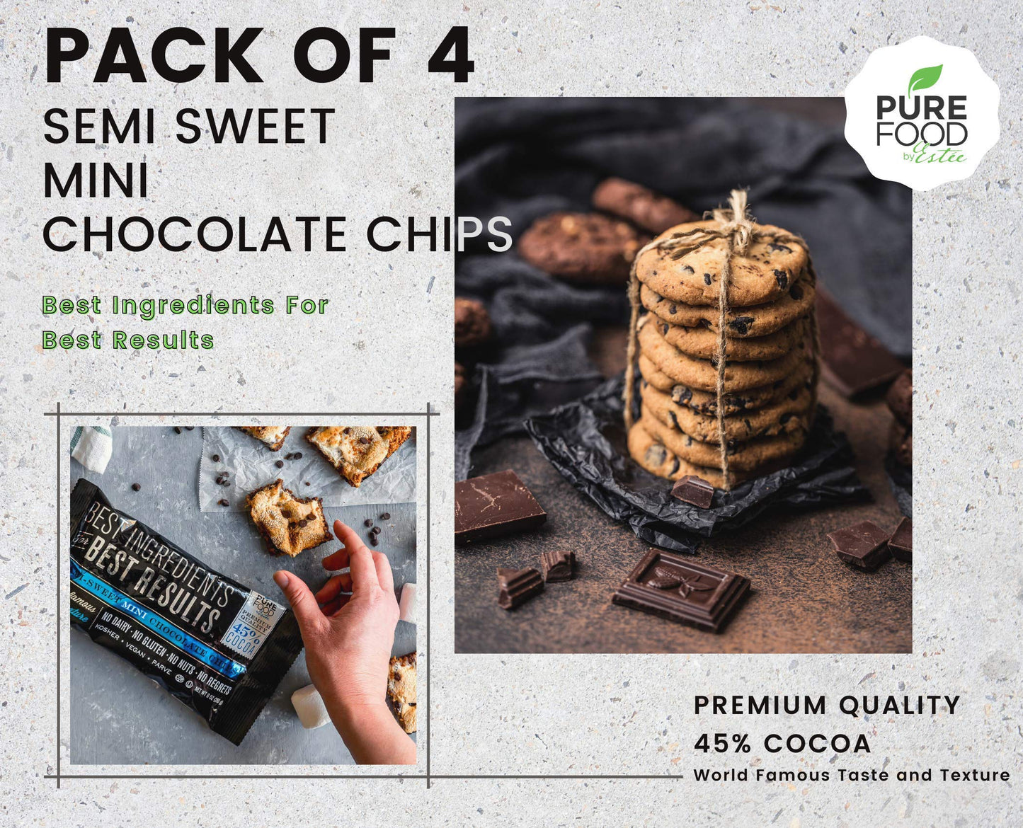 Dairy Free Vegan Mini Chocolate Chips, 9Oz (4 Pack) | All Natural | Certified Kosher | Gluten-Free, Dairy-Free, Nut-Free | Allergen Friendly Baking Chocolate