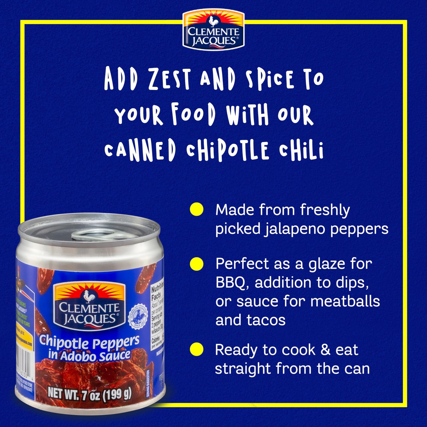 Clemente Jacques Chipotle Peppers in Adobo Sauce  7 oz (Pack of 24)