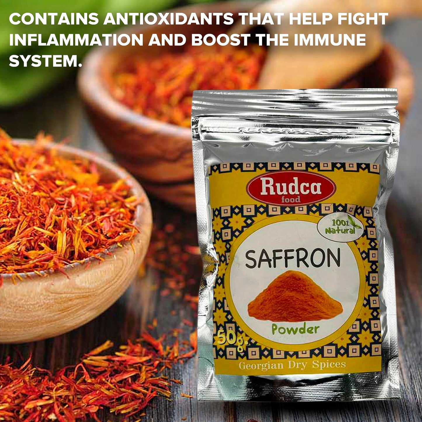 Rudca Food Saffron Natural Dry Spice Ground From Georgia 45 Grams (1.59 0Z)