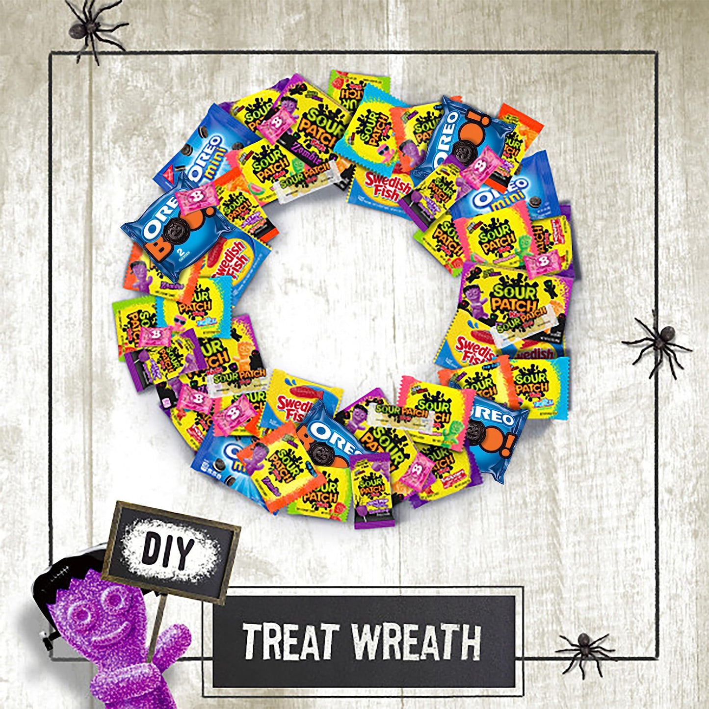 Sour Patch Kids & Swedish Fish Mini Halloween Candy Variety Pack, Bulk Candy, 100 Trick Or Treat Bags