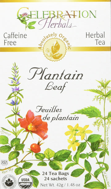 Celebration Herbals Plantain Leaf Organic 24 Bag, 0.02 Pound
