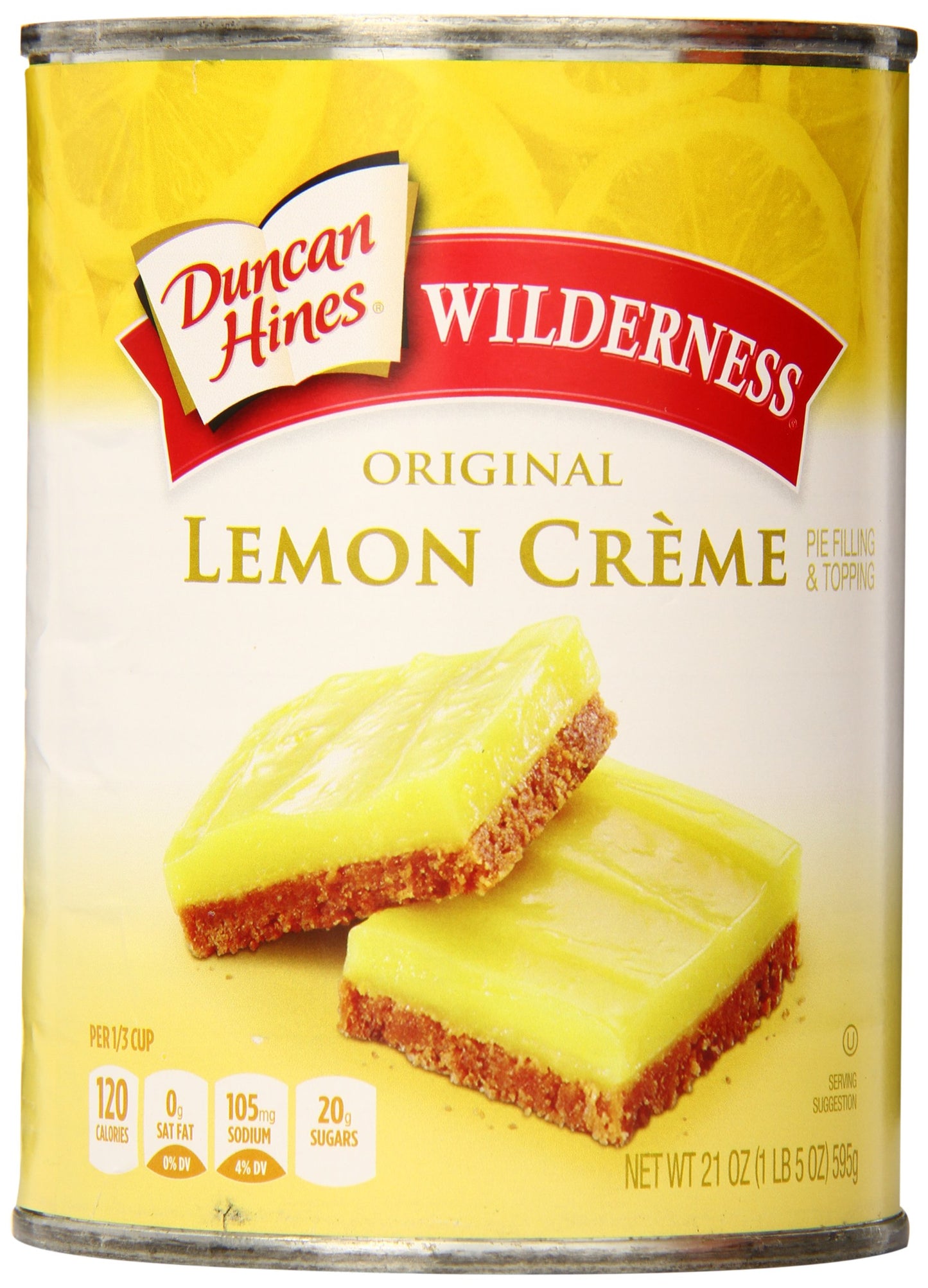 Duncan Hines Wilderness Pie Filling & Topping, Lemon Creme, 21 Ounce (Pack Of 8)