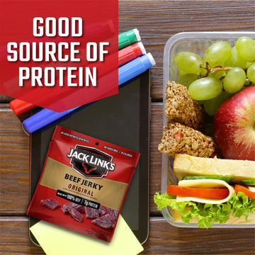 Jack Link'S Beef Jerky, Original - Flavorful Meat Snack For Lunches, Ready To Eat Snacks - 7G Of Protein, Made With Premium Beef