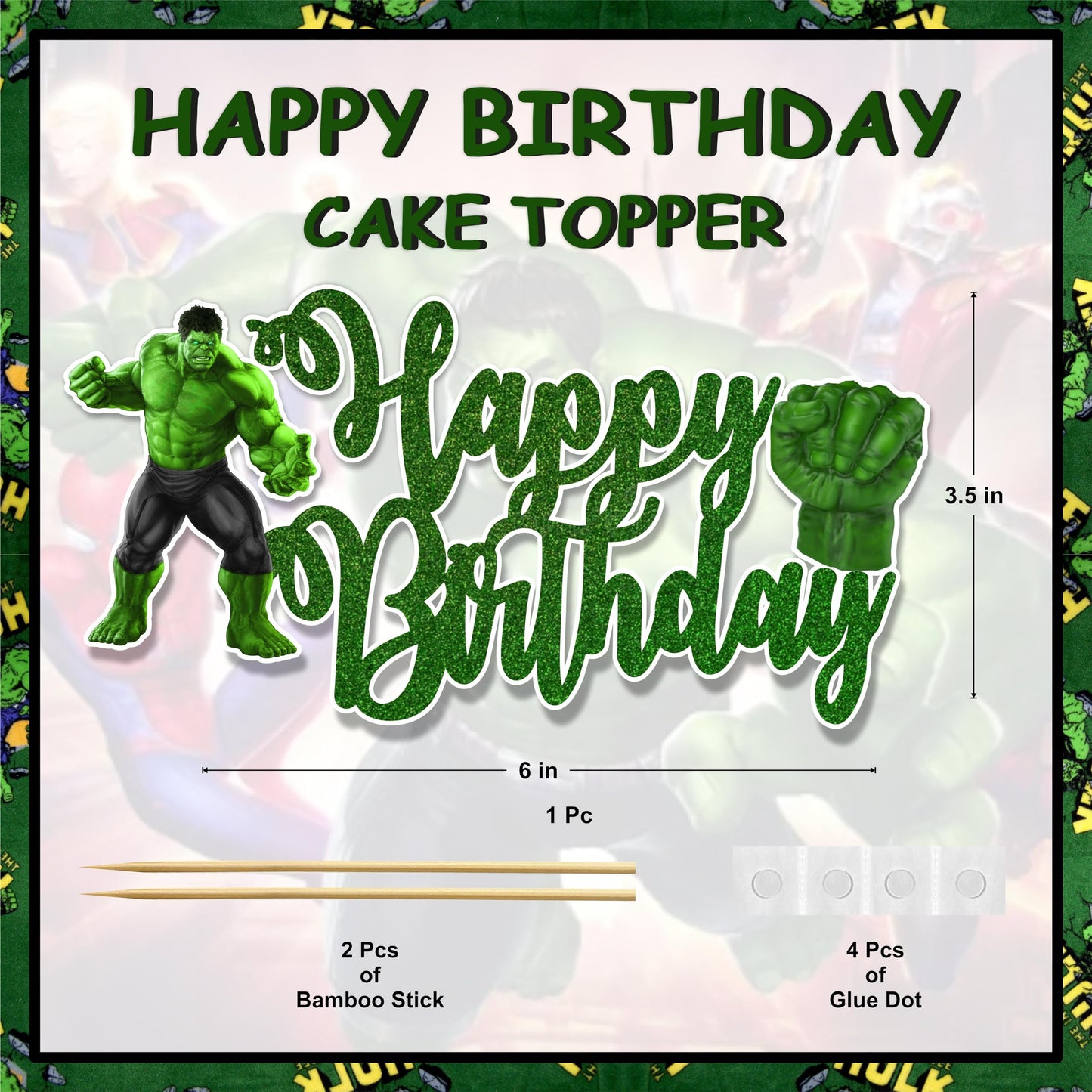 Seyal Hlk Happy Birthday Cake Topper - Durable Art Board, Vibrant Design, Model USCaketop182