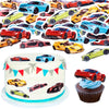 Cyodoos 45PCS Edible Wafer Paper Race Car Cupcake Toppers Car Party Decoration Drink Topper Birthday Party Supplies Car Themed P