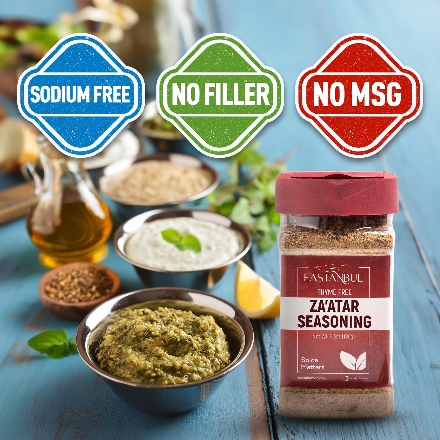 Eastanbul Zaatar Spice 6.3Oz,%100 Natural Za'Atar Seasoning, Fresh Farm Zaatar Seasoning From Middle Eastern Spices, Za Atar For