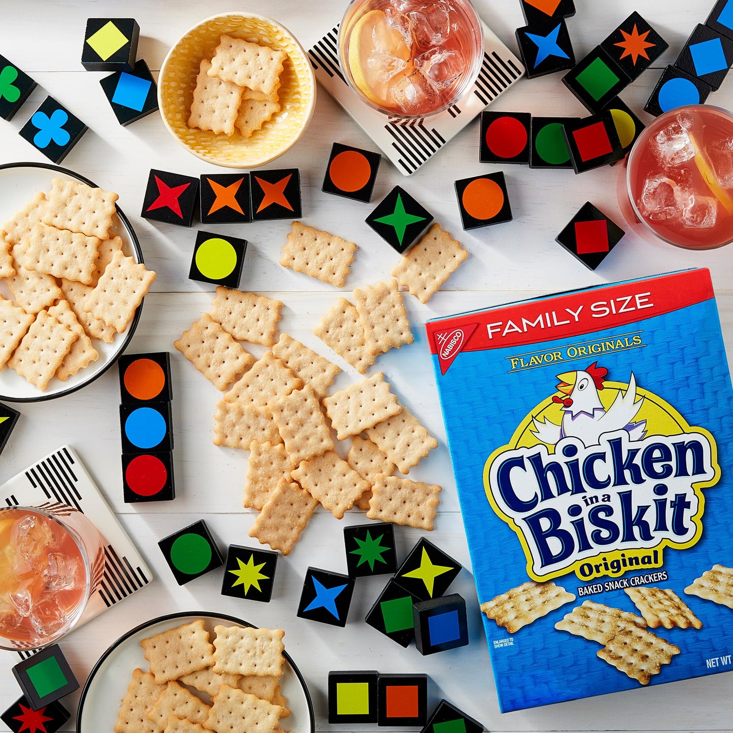 Chicken in a Biskit Original Baked Snack Crackers, Lunch Snacks, Family Size, 12 oz
