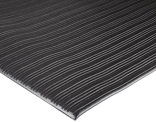 Durable Corporation Vinyl Sof-Spun Standard Anti-Fatigue Mat, For Indoors, 36'' Width X 60'' Length X 3/8'' Thickness, Black